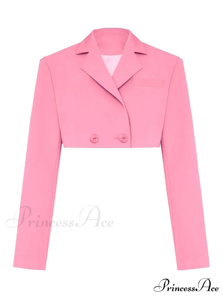 Cropped Blazer And Charming Pleated Mini Skirt Set - Image 15