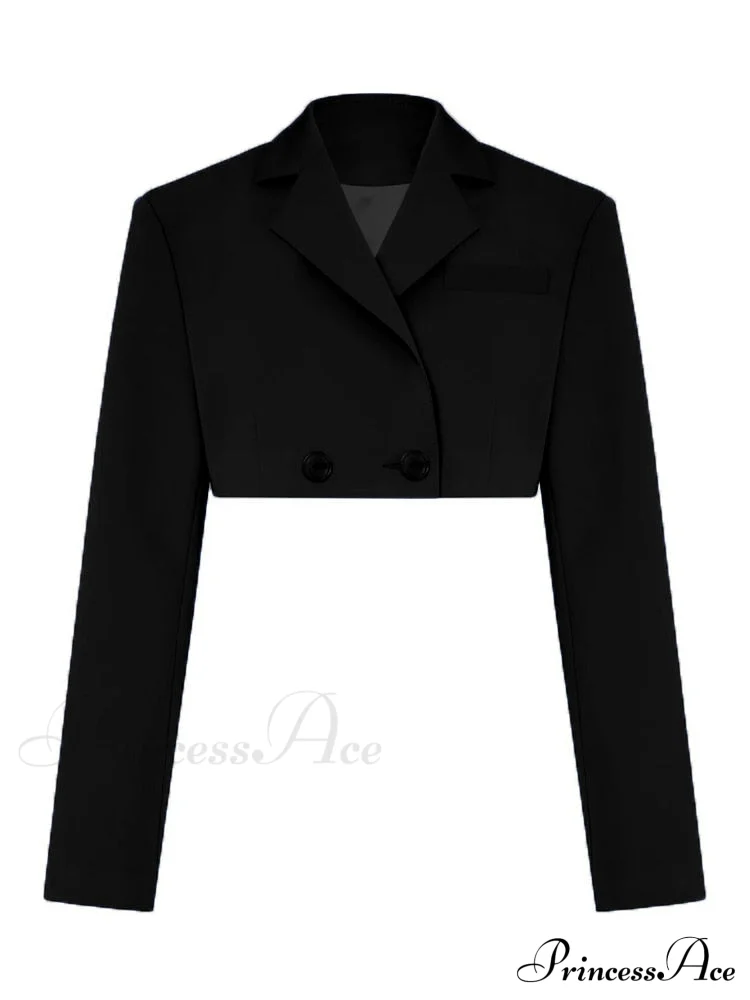 Cropped Blazer And Charming Pleated Mini Skirt Set - Image 5
