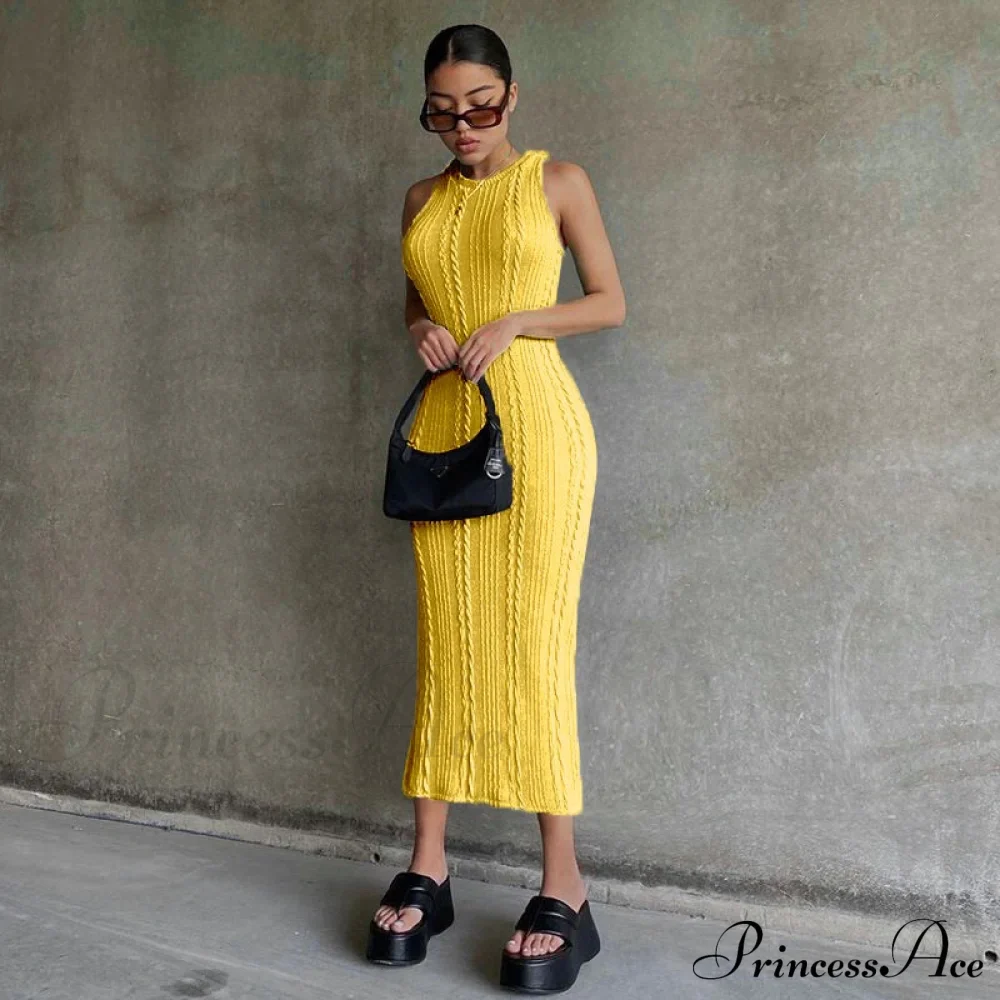 Cable Knit Stylish Tank Maxi Dress - Image 5