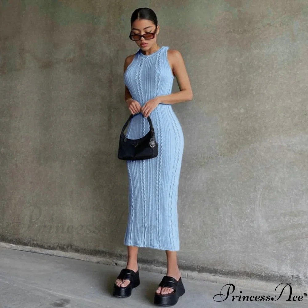 Cable Knit Stylish Tank Maxi Dress - Image 7