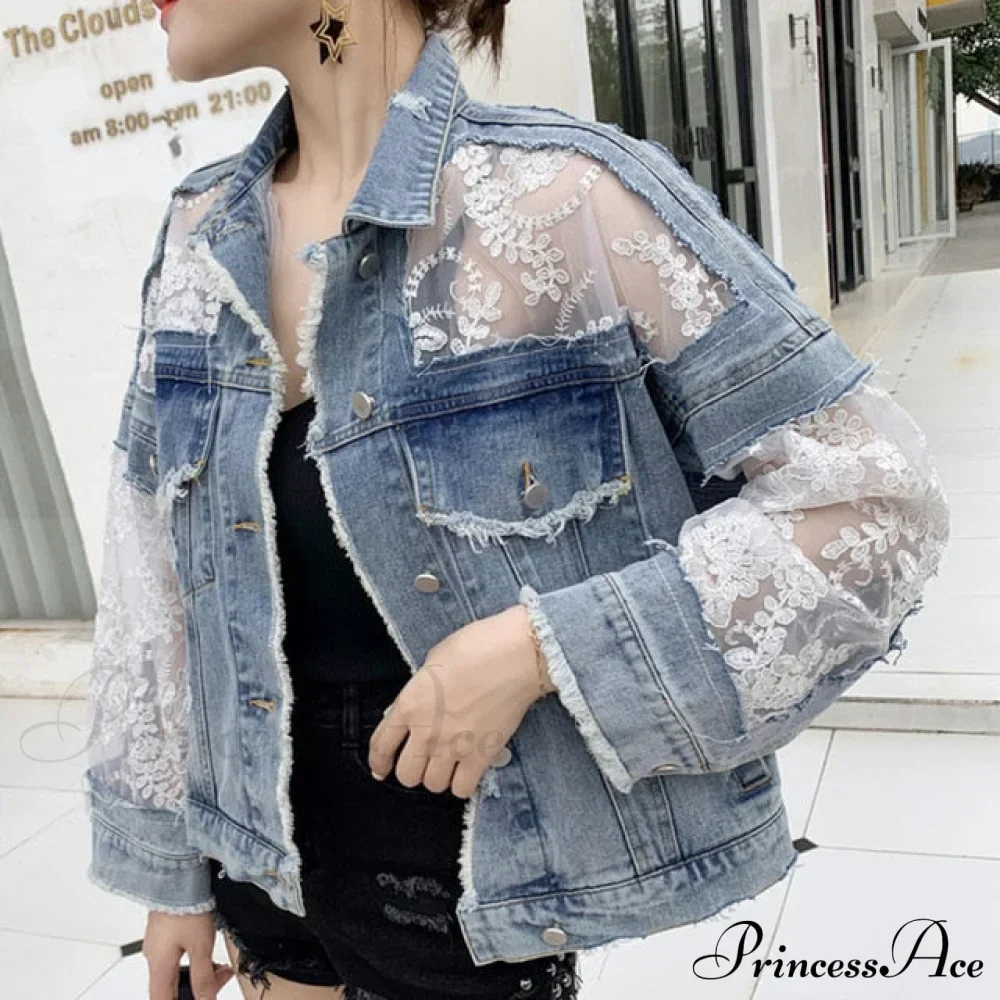 Embroidery Patchwork Stylish Denim Jacket - Image 12