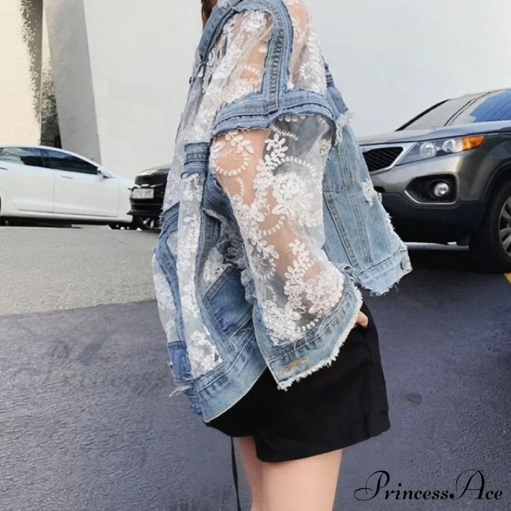 Embroidery Patchwork Stylish Denim Jacket - Image 7