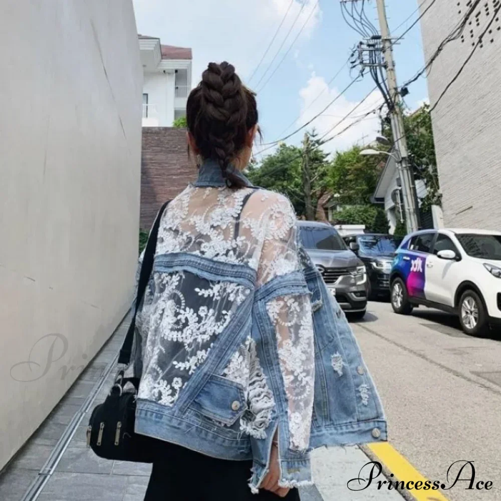 Embroidery Patchwork Stylish Denim Jacket - Image 8