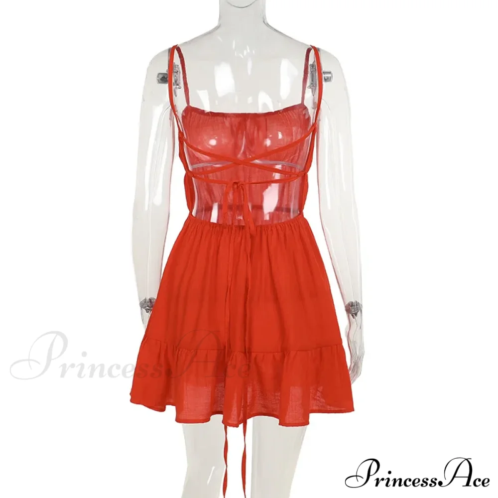 Ruched Elastic Backless Charming Cami Mini Dress - Image 11