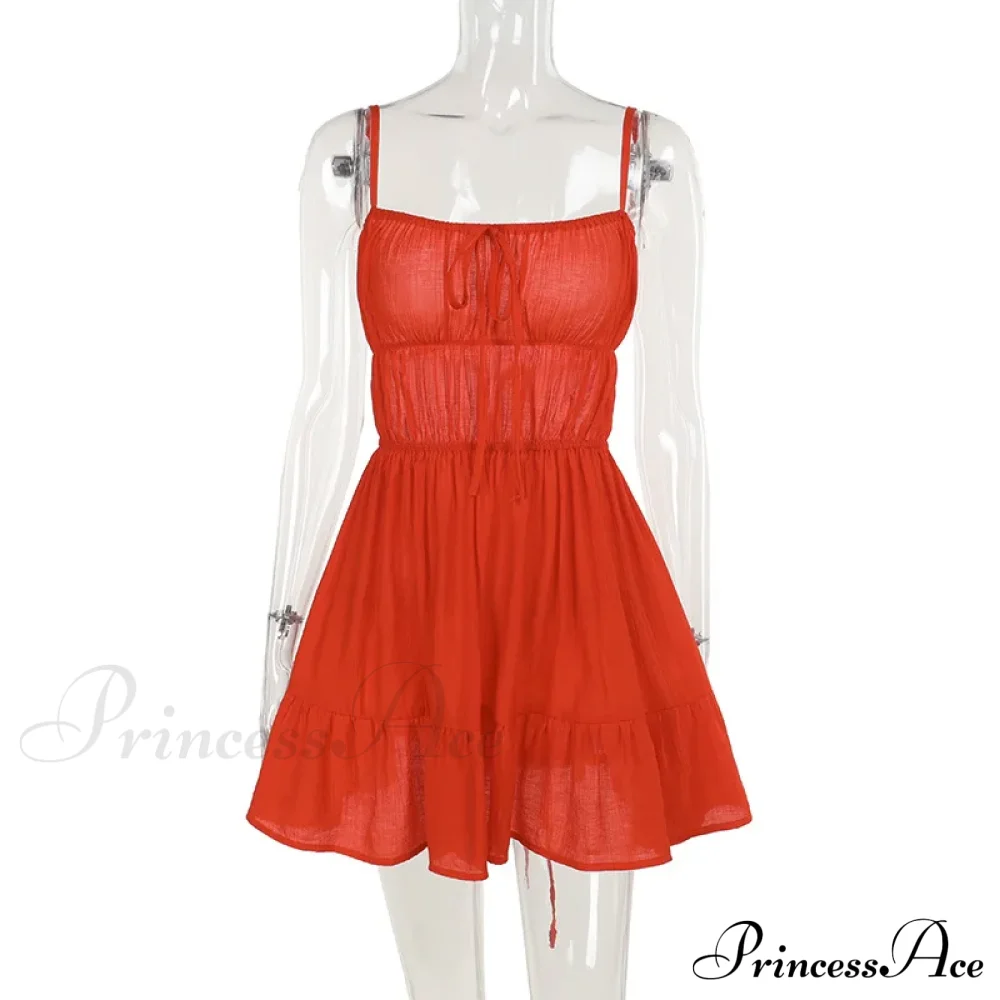 Ruched Elastic Backless Charming Cami Mini Dress - Image 9