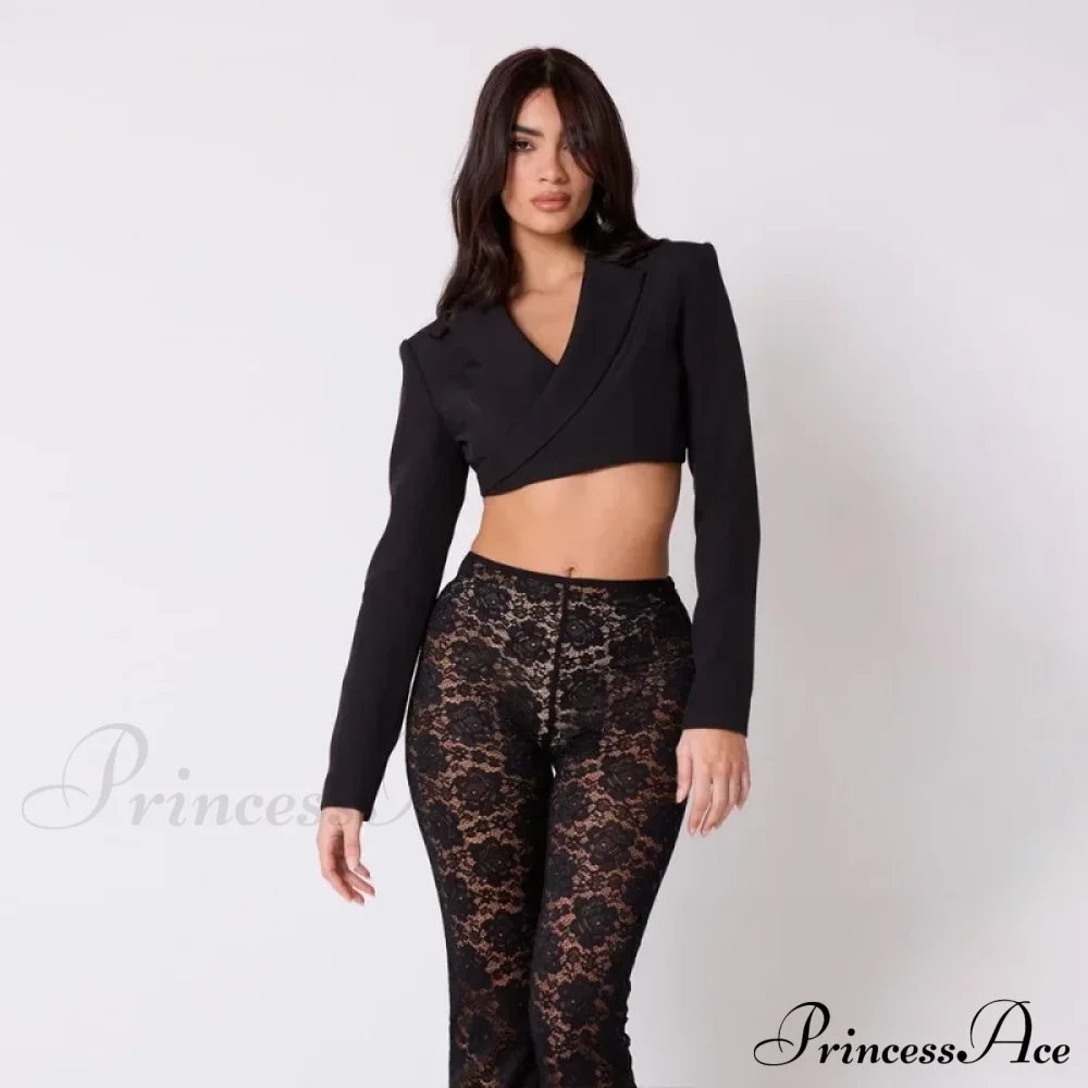 High Waist Stylish Sheer Lace Pants - Image 18