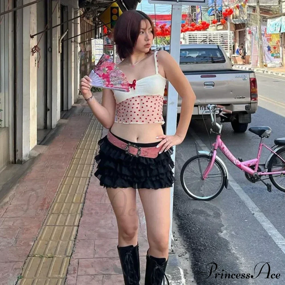 Sheer Knit Stylish Patchwork Bow Top - Image 2
