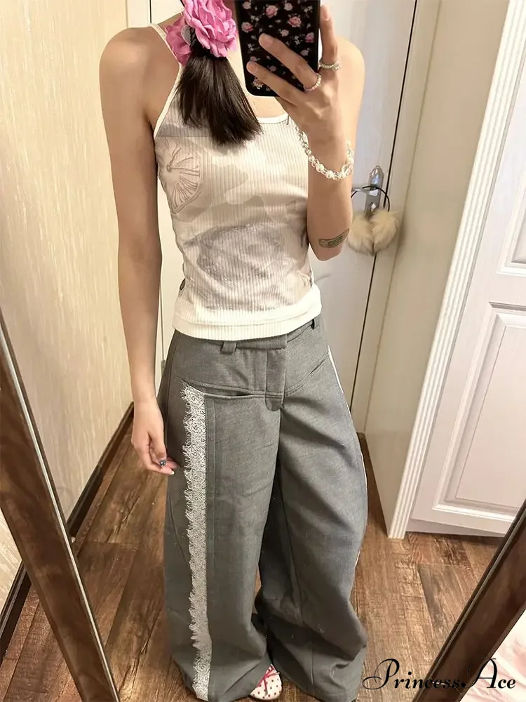 Lace Baggy High Charming Waist Loose Trousers - Image 7