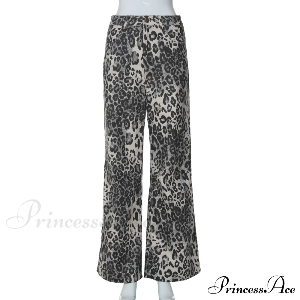 Leopard Print Stylish Straight Trousers - Image 7
