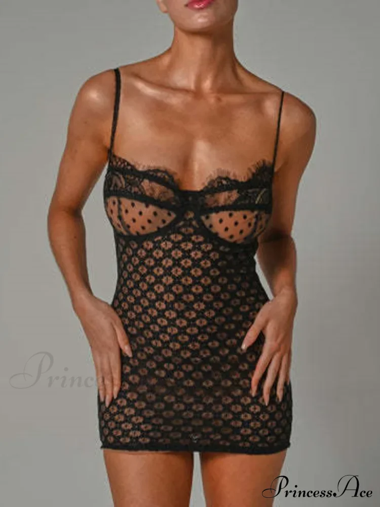 Black Lace Stylish Layered Maxi Dress - Image 8