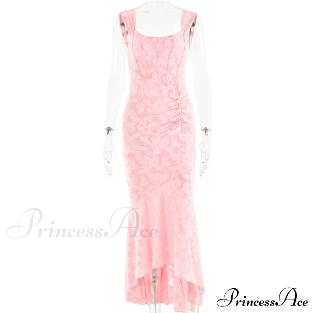 Lace Textured Strap Charming Wrap Midi Dress - Image 11