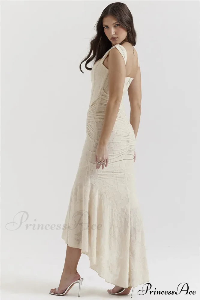 Lace Textured Strap Charming Wrap Midi Dress - Image 26