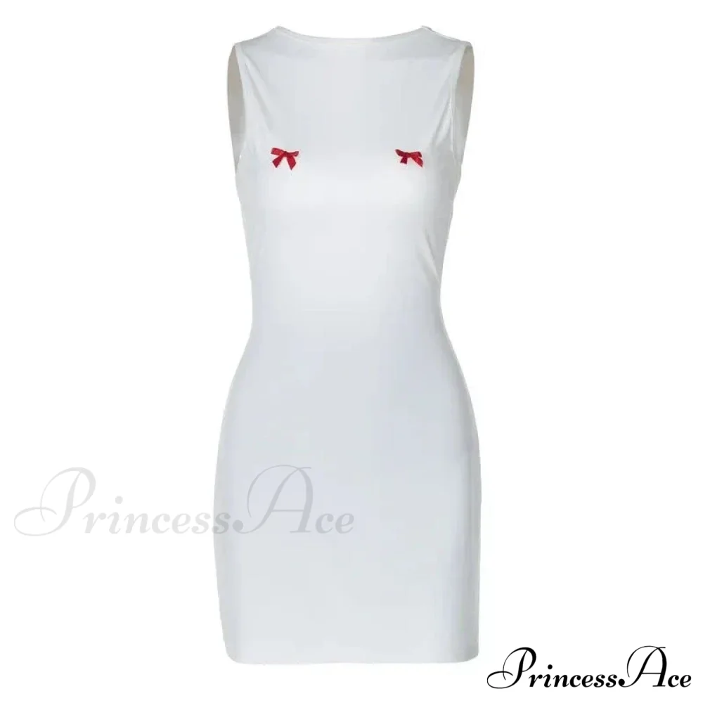 Bows Open Back Charming Sleeveless Mini Dress - Image 7