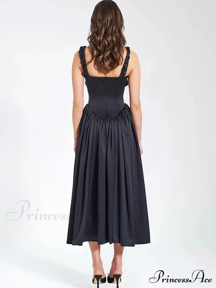 Ruched Strap Stylish Frill Maxi Dress - Image 7