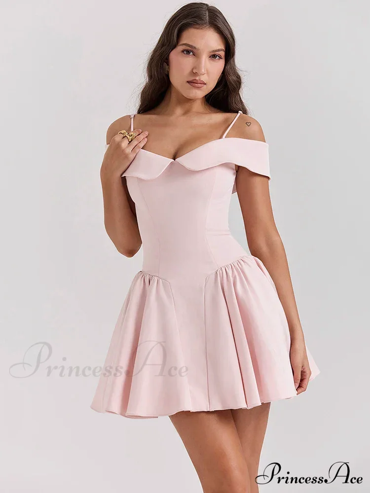 Off-Shoulder Frill Stylish Mini Dress - Image 2
