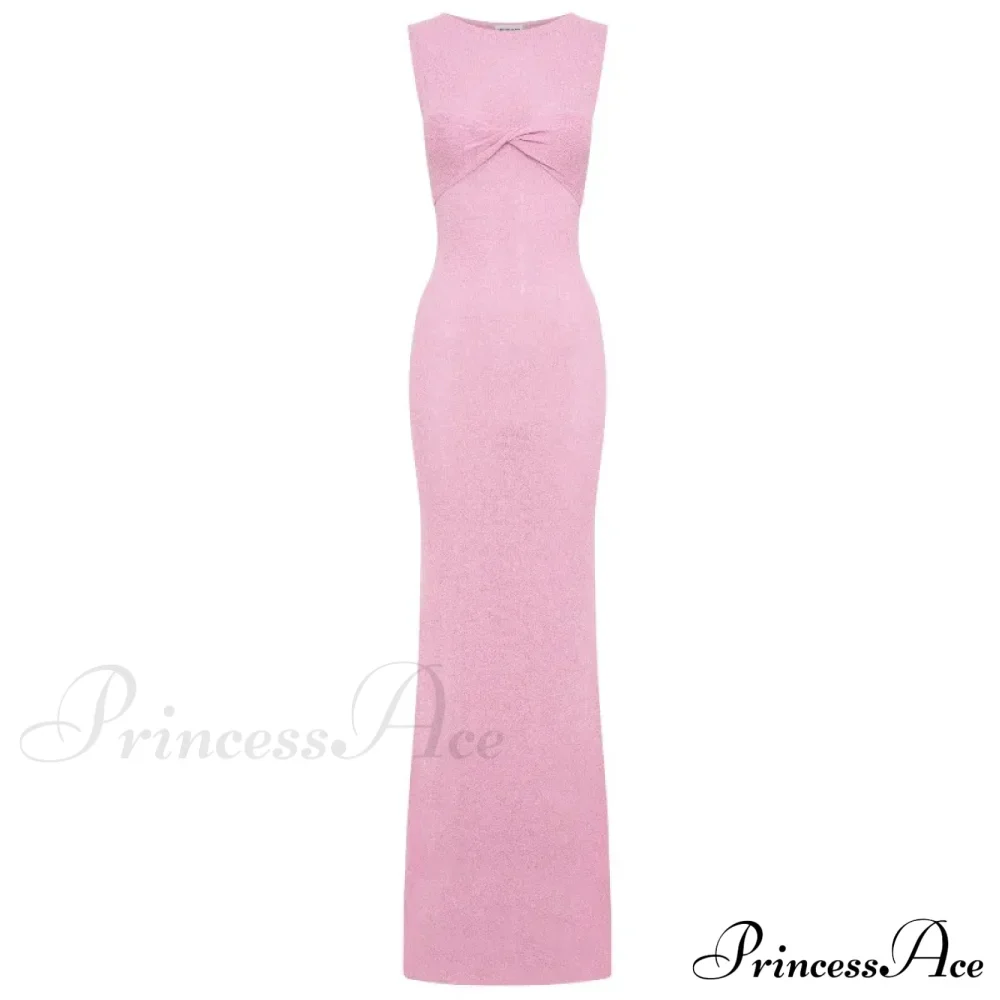 Ribbed Knit Bandeau Charming Sleeveless Midi Dress - Image 7