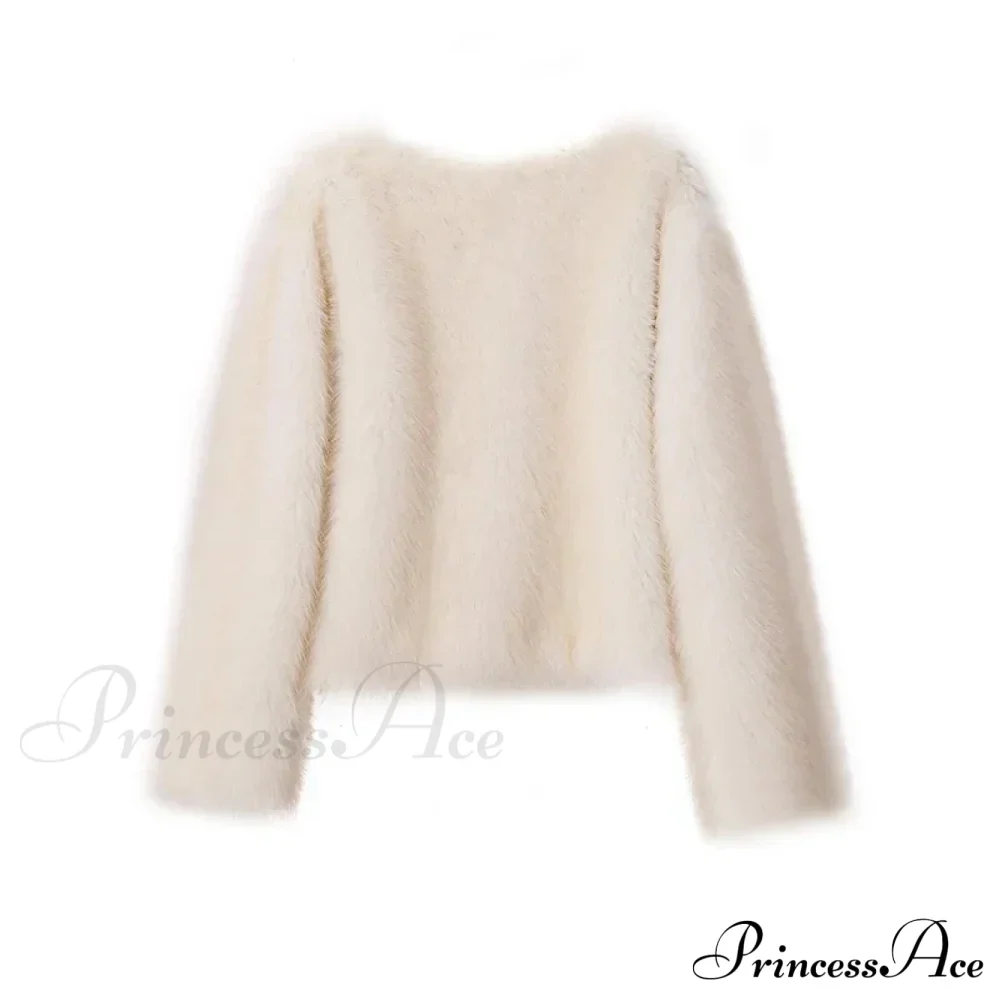 Cropped Faux Stylish Fur Coat - Image 18