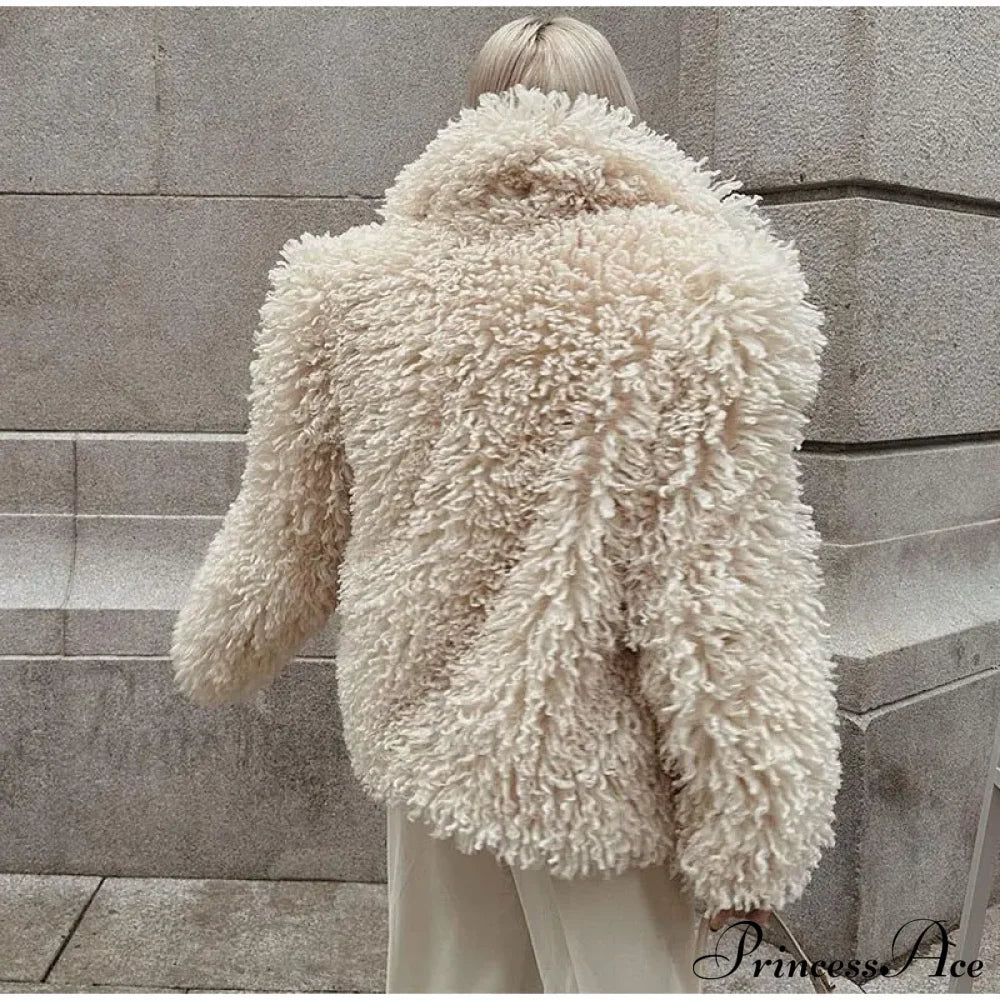 Faux Fur Stylish Fringe Coat - Image 17