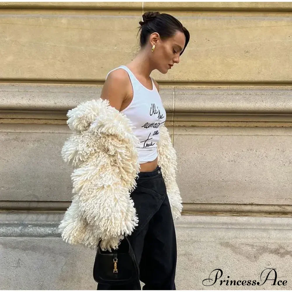Faux Fur Stylish Fringe Coat - Image 8