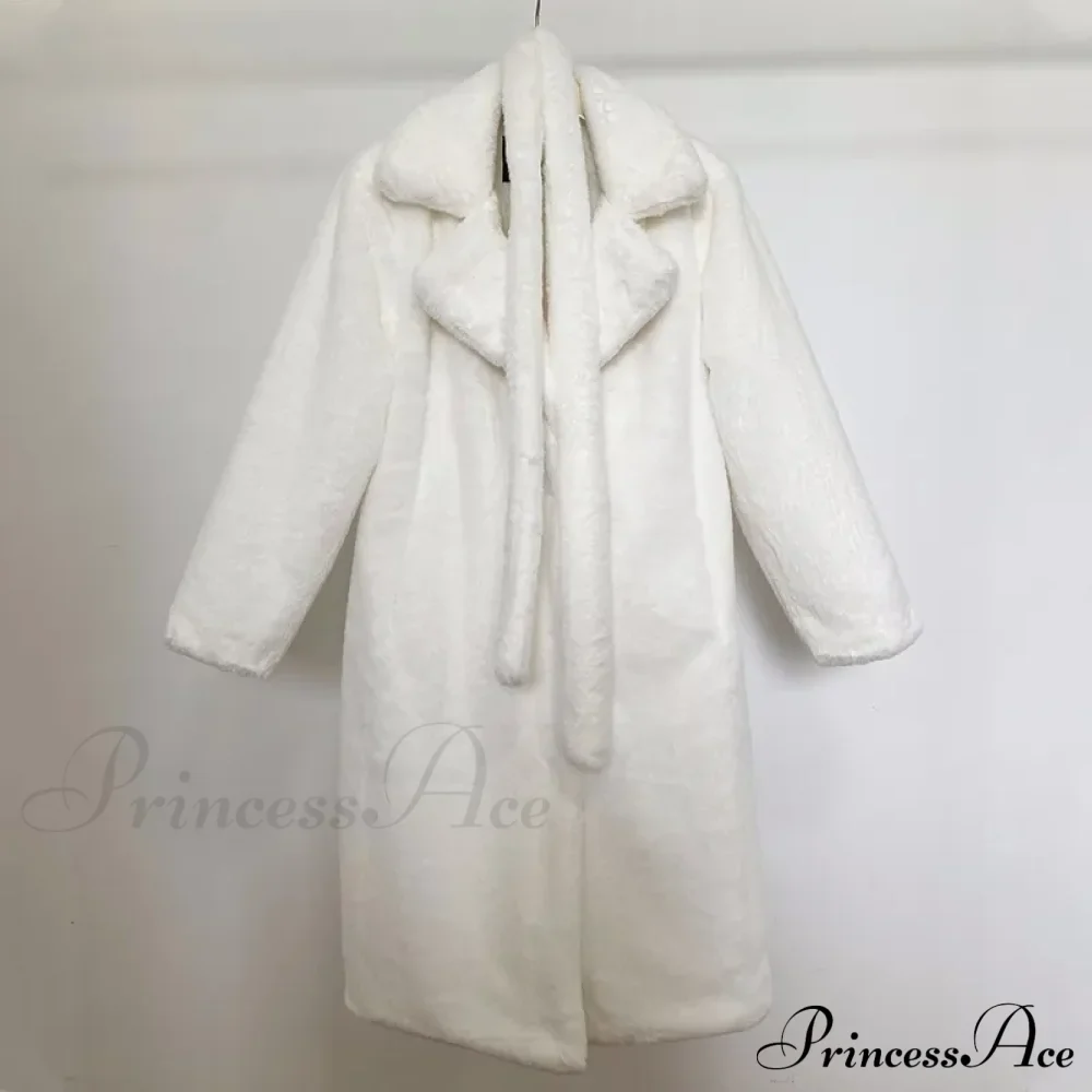 Faux Fur Stylish Long Belted Coat - Image 7