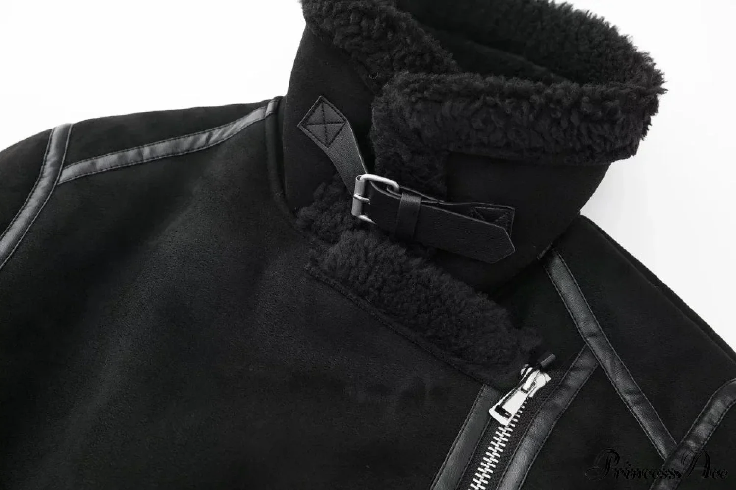 Faux Fur Stylish Double-sided Zipper Jacket - Image 14