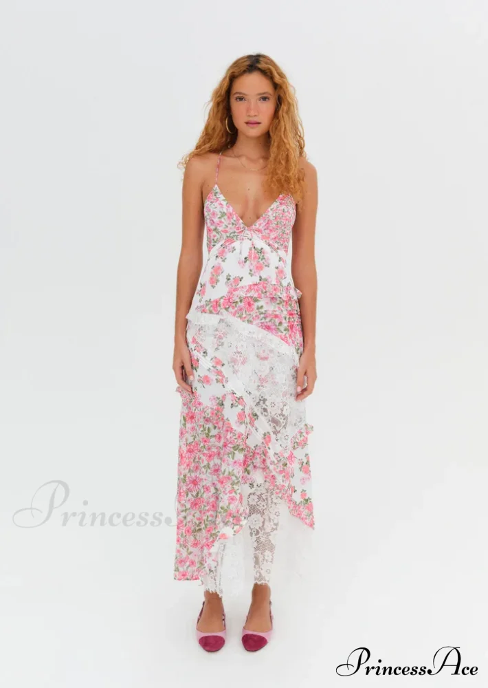 Rosalyn Maxi Stylish Dress in Pink