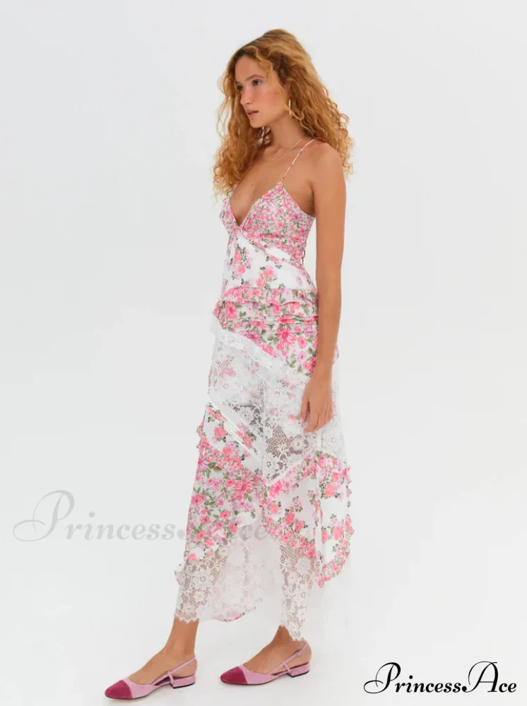 Rosalyn Maxi Stylish Dress in Pink - Image 2