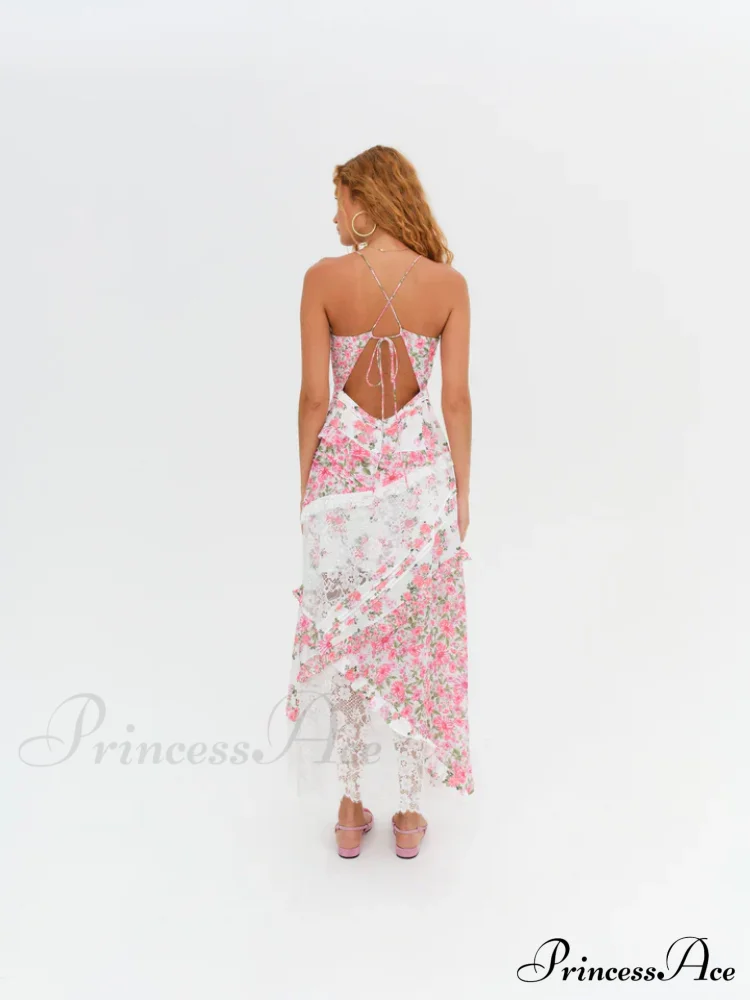 Rosalyn Maxi Stylish Dress in Pink - Image 4