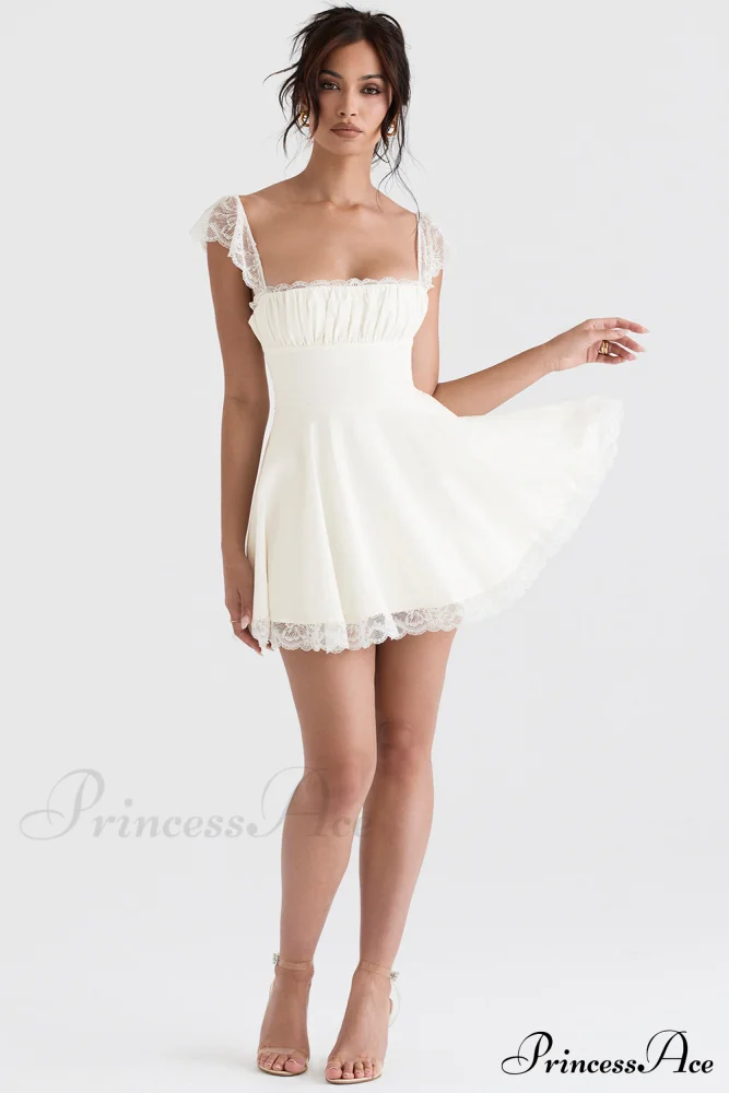 KAIA IVORY Stylish A-LINE MINI DRESS
