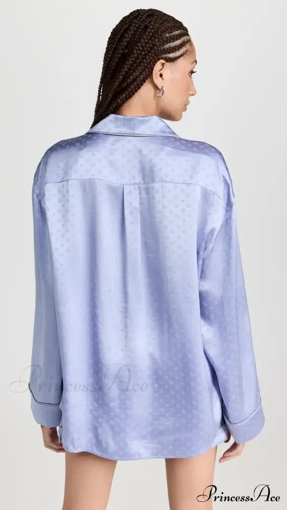 Pajama Boxer Shorts and Graceful Long Sleeve Shirt Set - Image 6