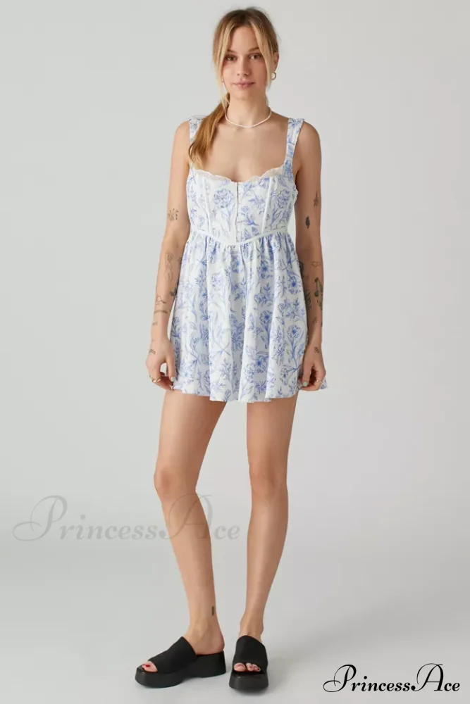 Maisie Linen Stylish Floral Mini Dress