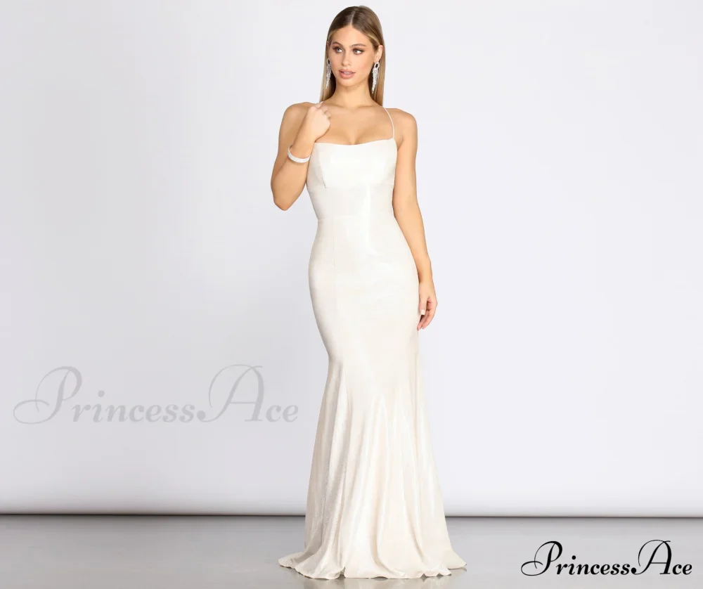 Char Formal Stylish Lattice Glitter Dress