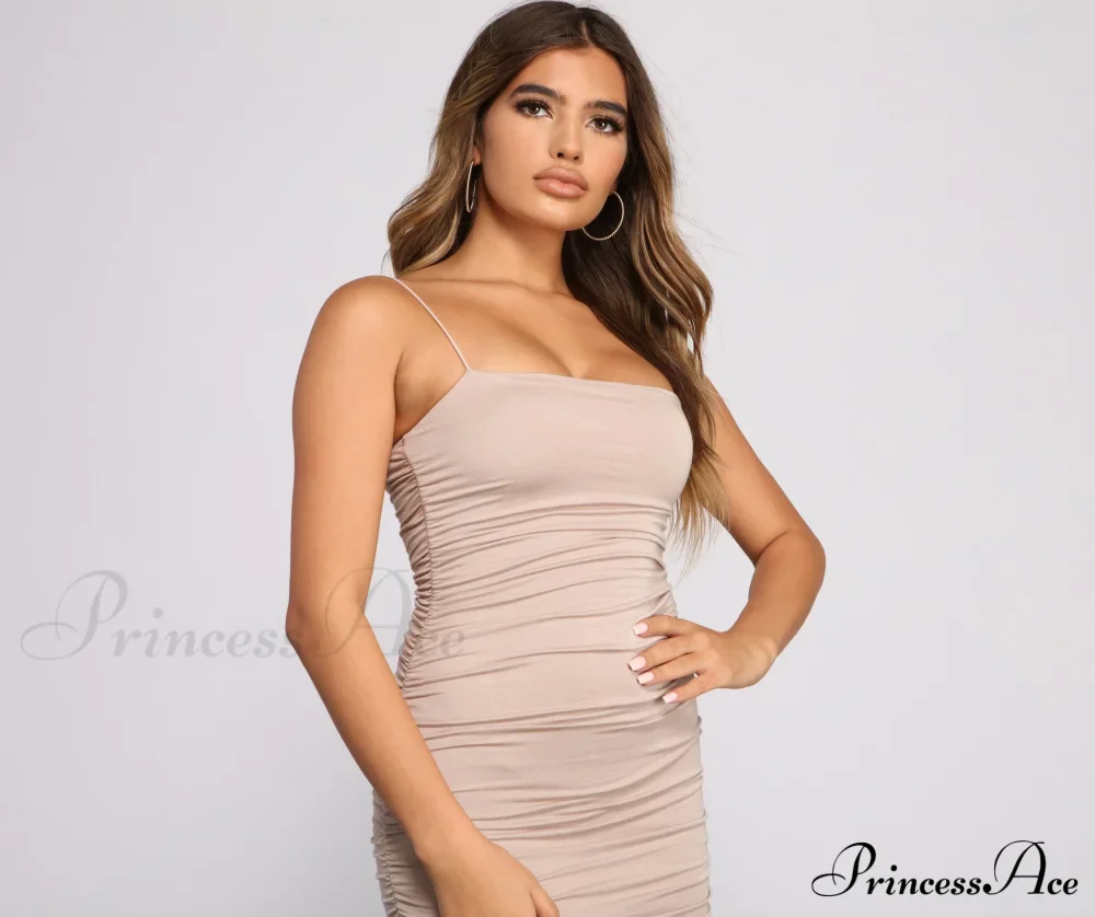 Casually Slay Square Charming Neck Ruched Mini Dress - Image 3
