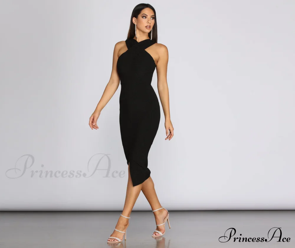 Ingrid Lurex Stylish X Front Dress