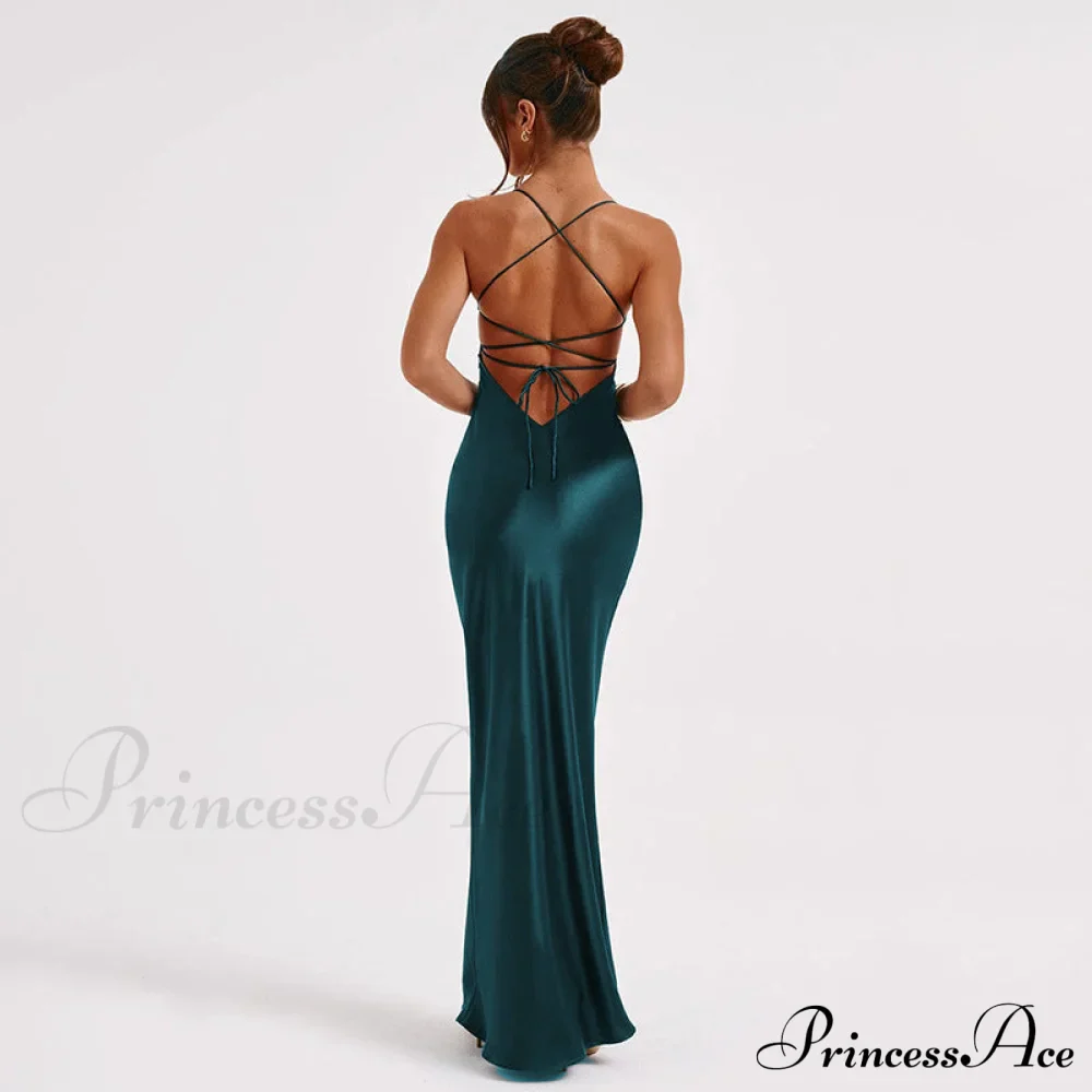 Heidi Formal Stylish Satin Lattice Dress - Image 6