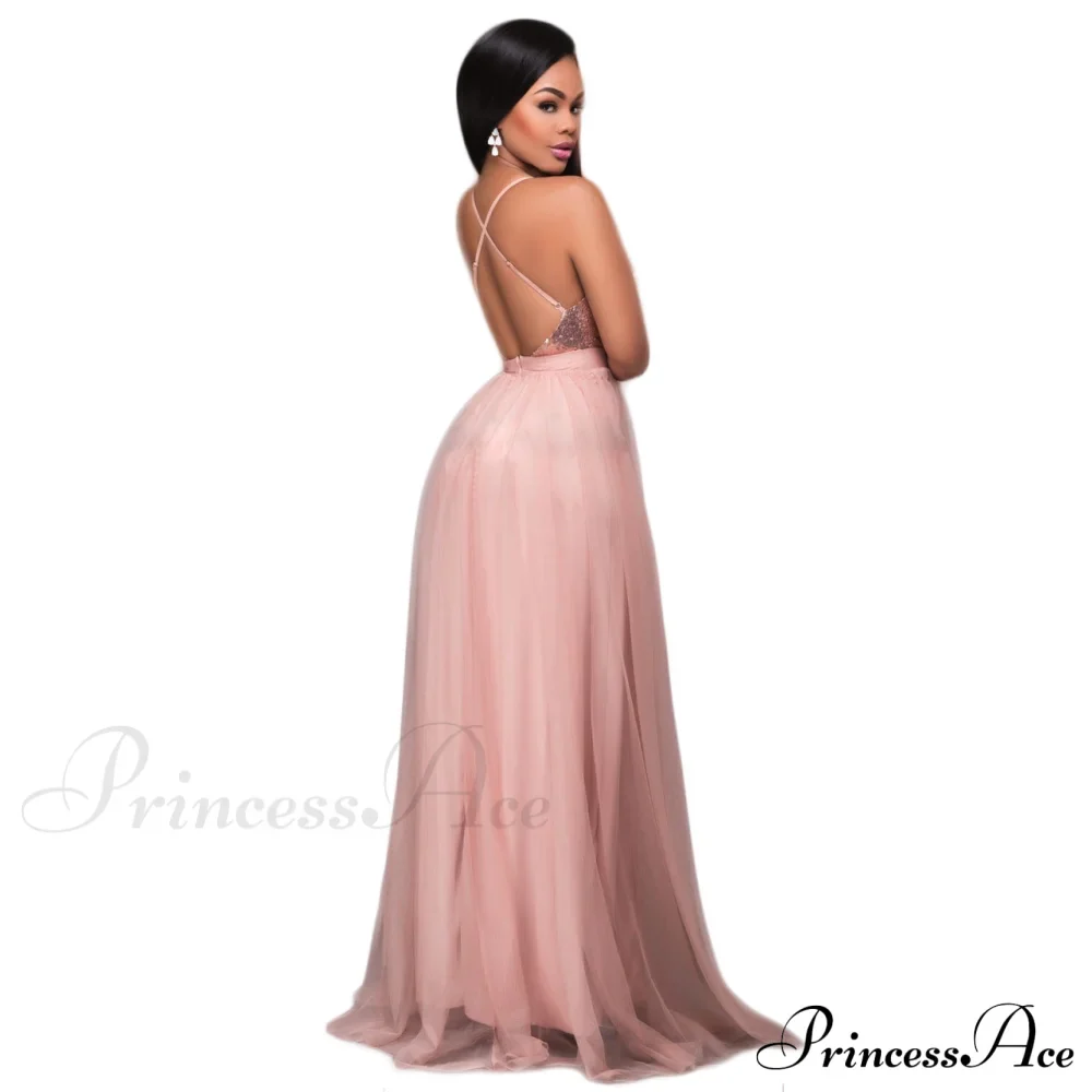 Saylor Formal Double Charming Slit Tulle Dress - Image 3