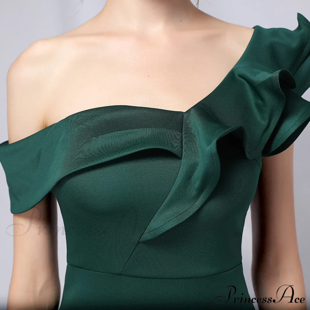 Delana Formal One Charming Shoulder Satin Dress - Image 13