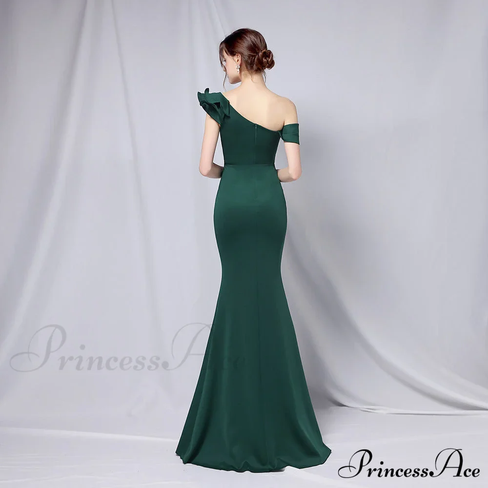 Delana Formal One Charming Shoulder Satin Dress - Image 15