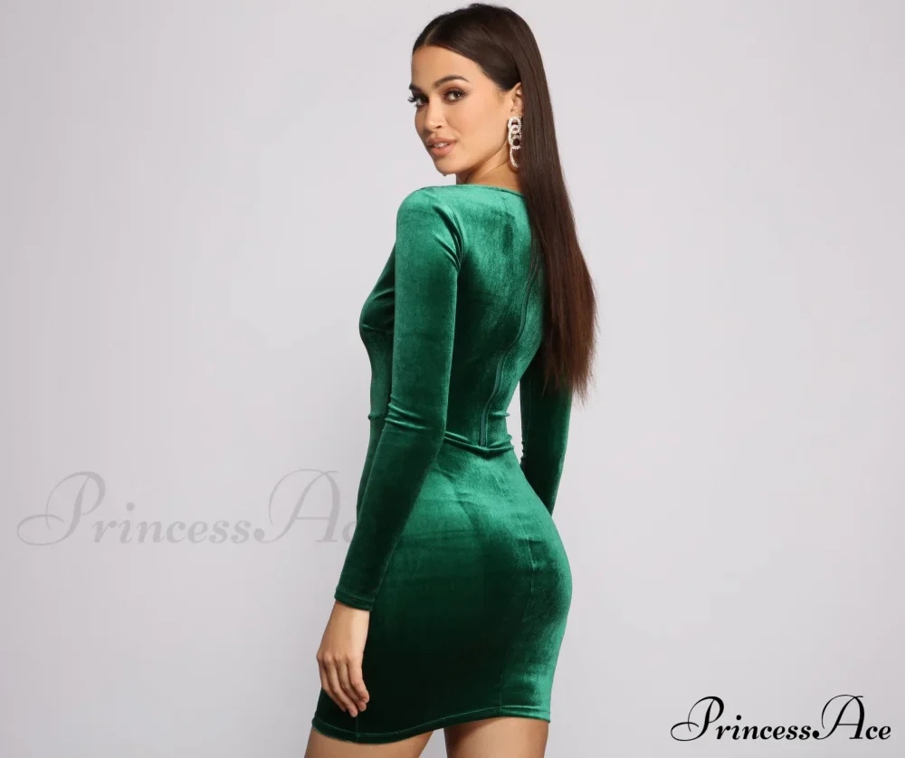 Velvet Vixen Long Charming Sleeve Mini Dress - Image 6