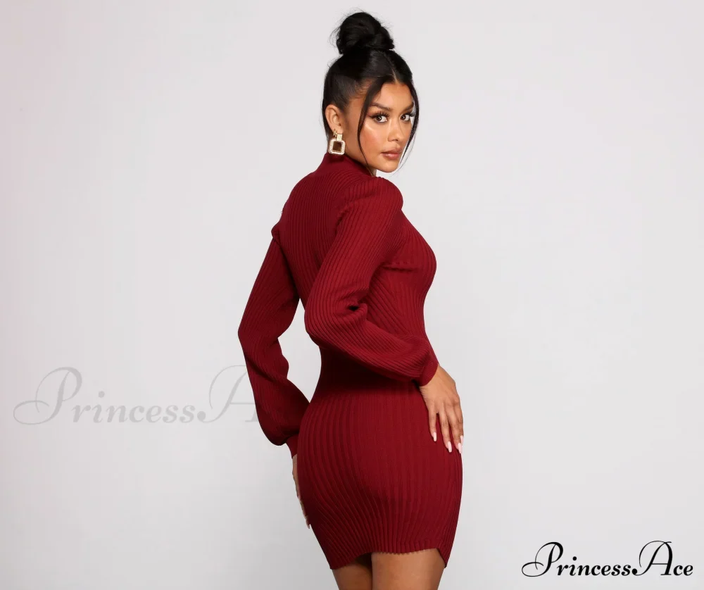 All Dolled Up Charming Ribbed Knit Mini Dress - Image 6