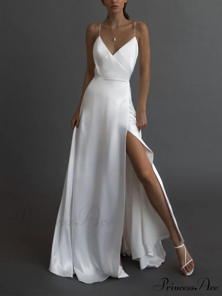 Kiara Satin Stylish High-Slit Mermaid Dress
