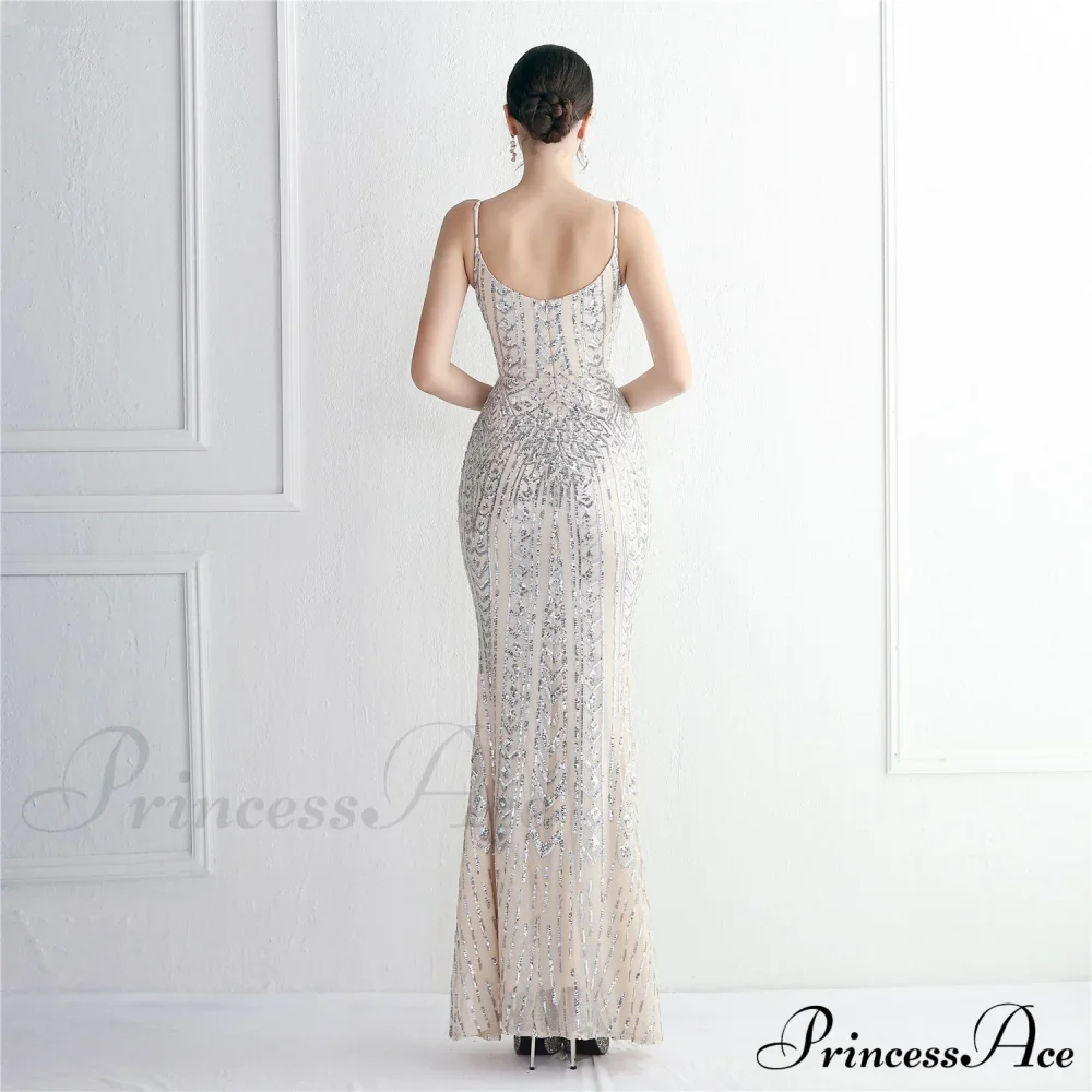 Taisia Formal Stylish Sequin Scroll Dress - Image 9