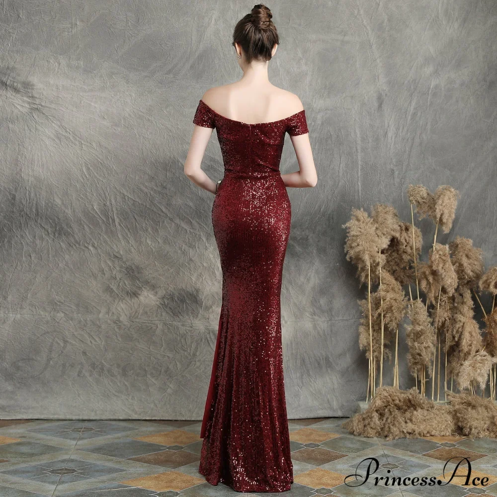 Marzia Formal Stylish Sequined Slit Dress - Image 14