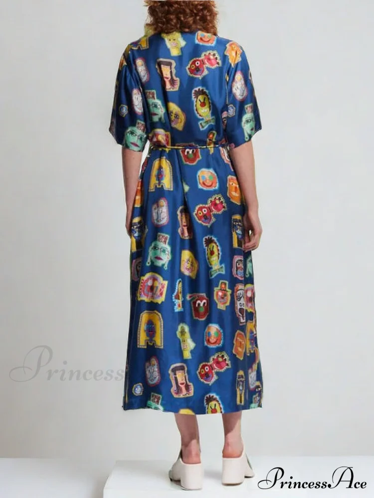Unique Graffiti Fun Charming Print Midi Dress - Image 6