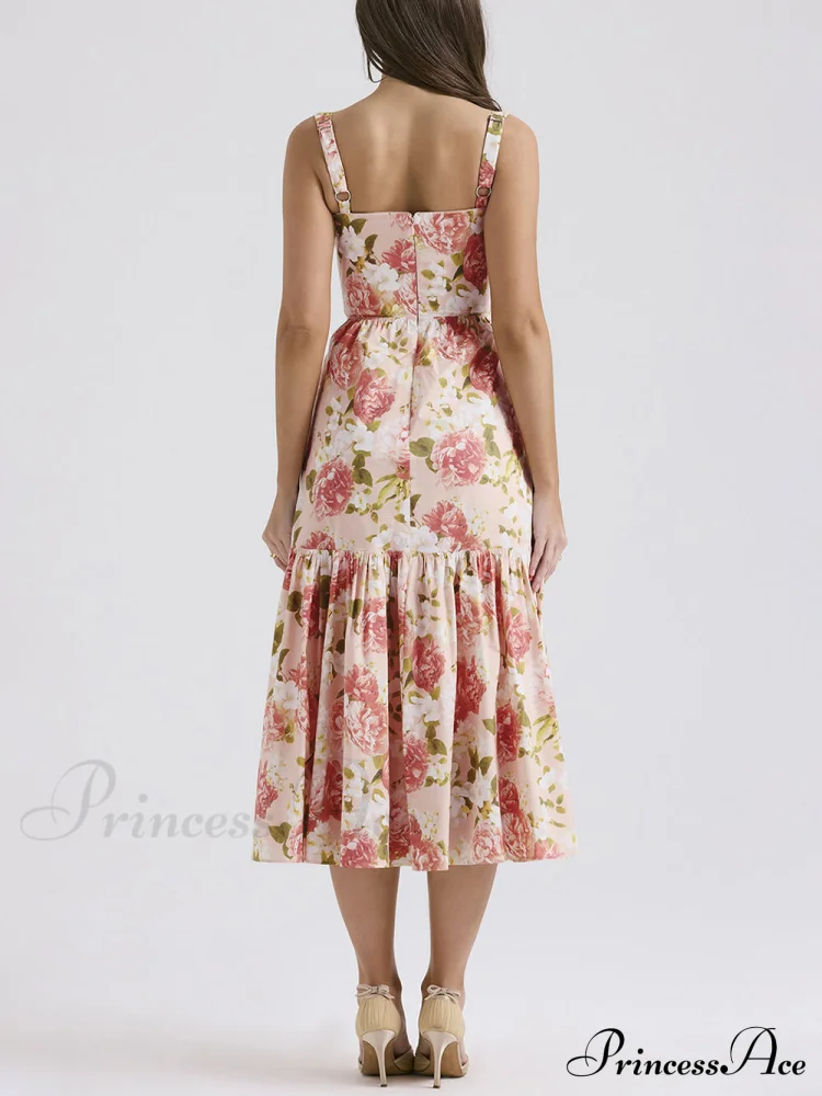 Sweet Spicy Style Charming Floral Backless Midi Dresses - Image 9