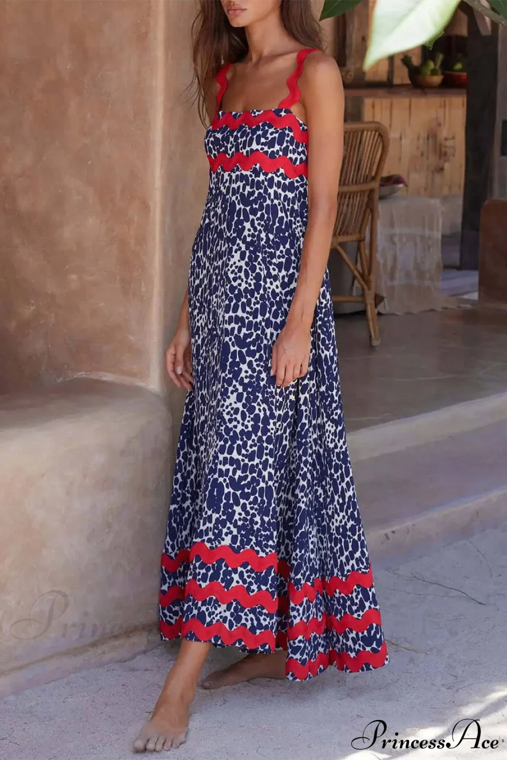 Suspender Print Stylish Maxi Dress - Image 2