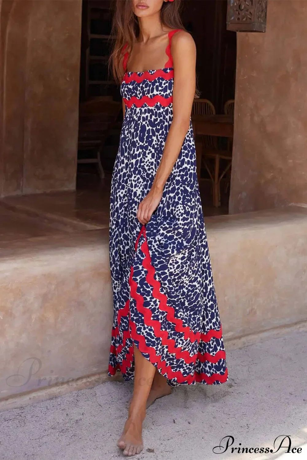 Suspender Print Stylish Maxi Dress - Image 4