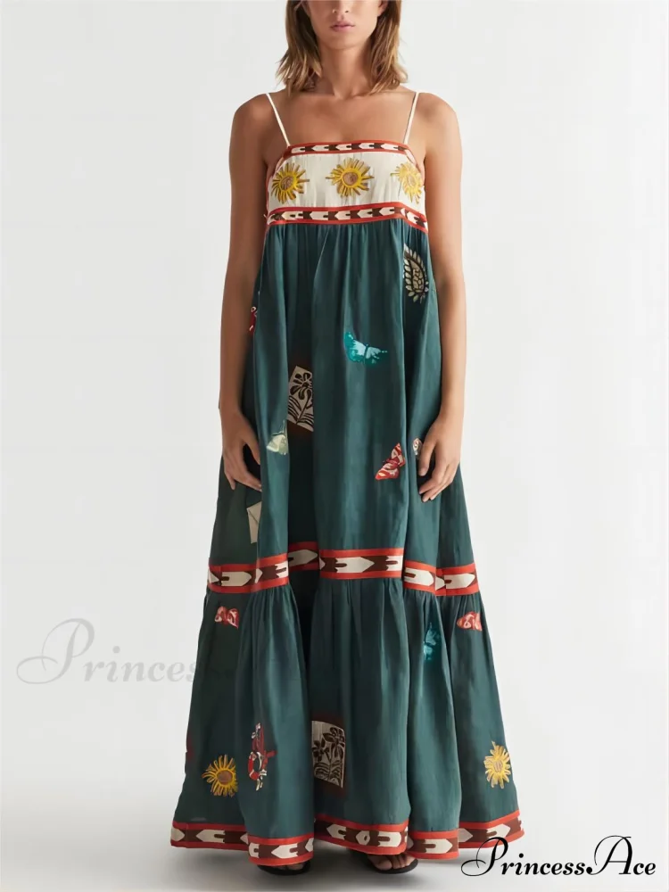 Summer Fun Unique Charming Printed Midi Dress