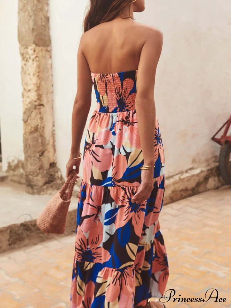 Strapless Printed Stylish Maxi Dress - Image 4