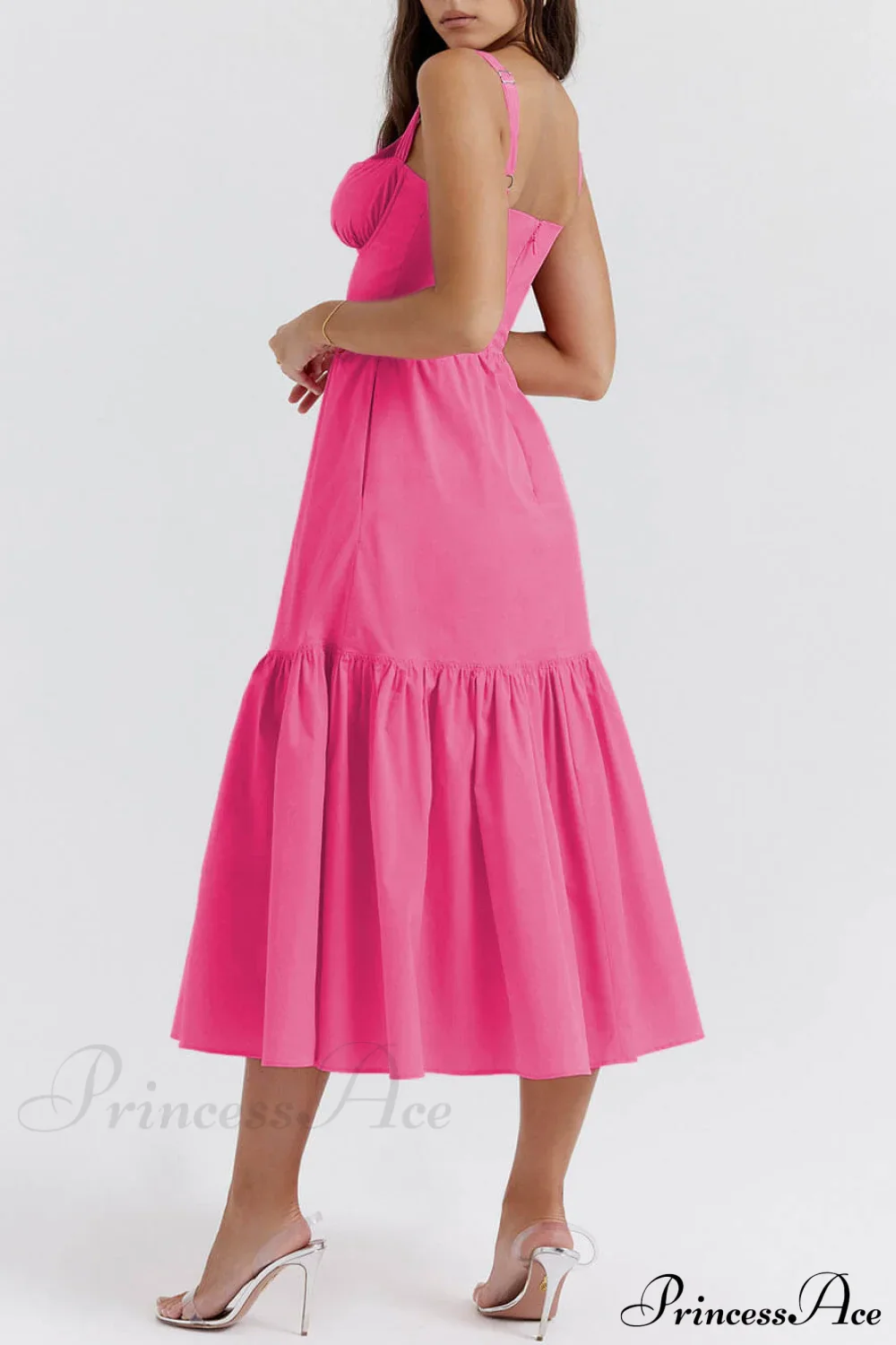 Strap Solid Color Charming A-Hem Midi Dress - Image 8